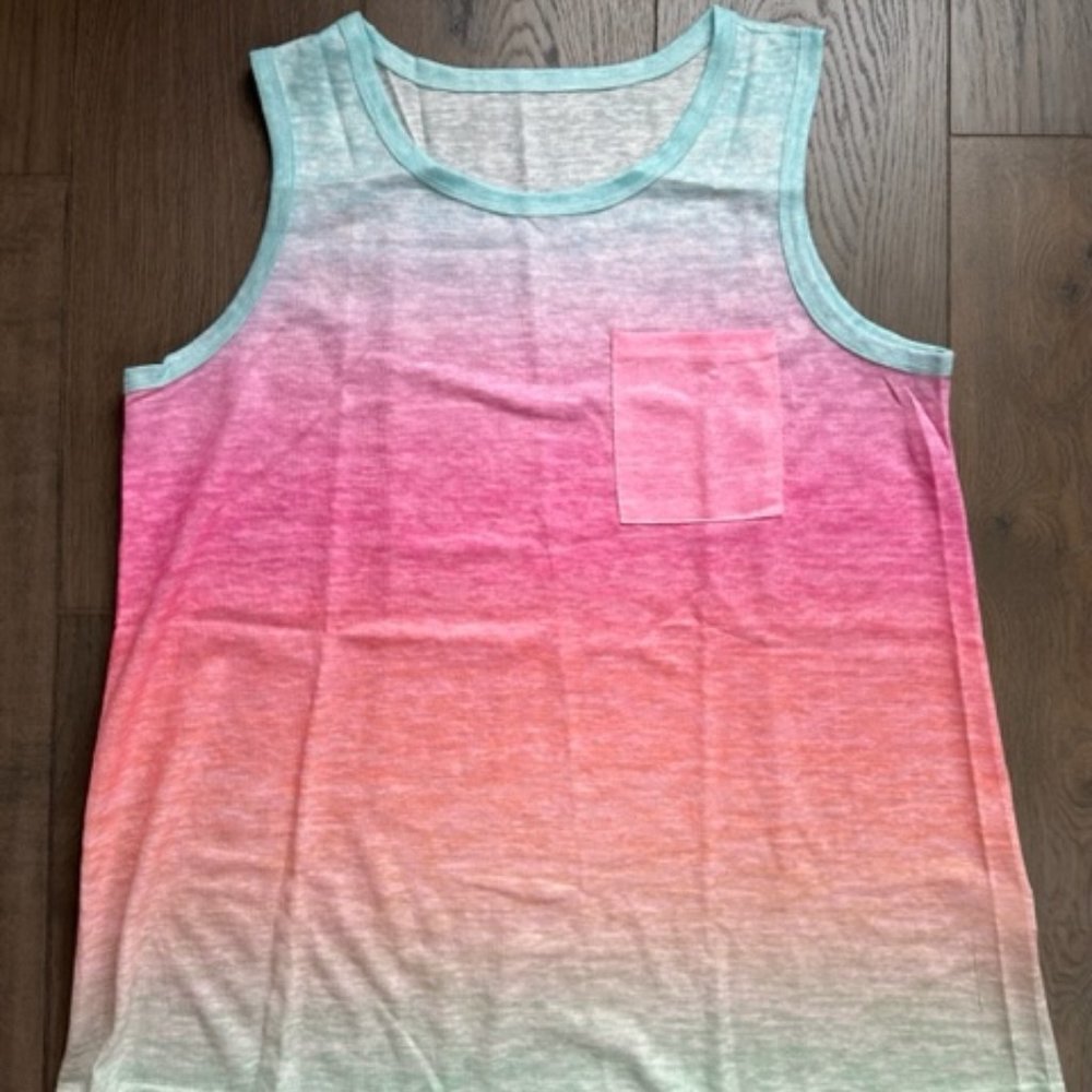 WOMENS MULTI COLOR TIE DYE BRAND NEW POCKETED TANK TOP